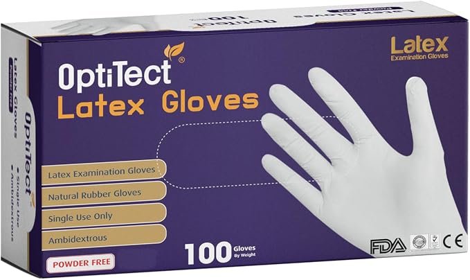 Disposable Latex Gloves Powder Free — Cream, size Small